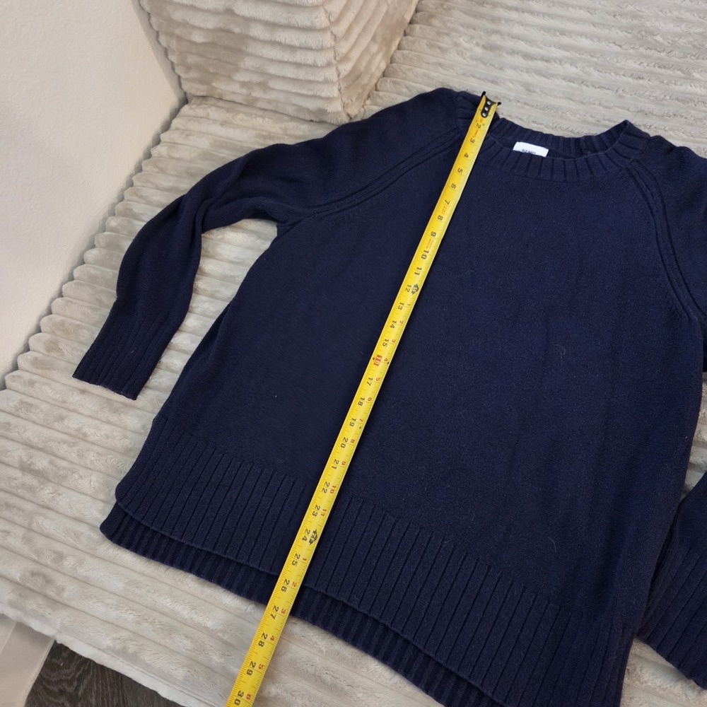 Old Navy Sweater Womens Large L Navy Blue Crewneck Knit Raglan Sleeve Pullover - Picture 4 of 10